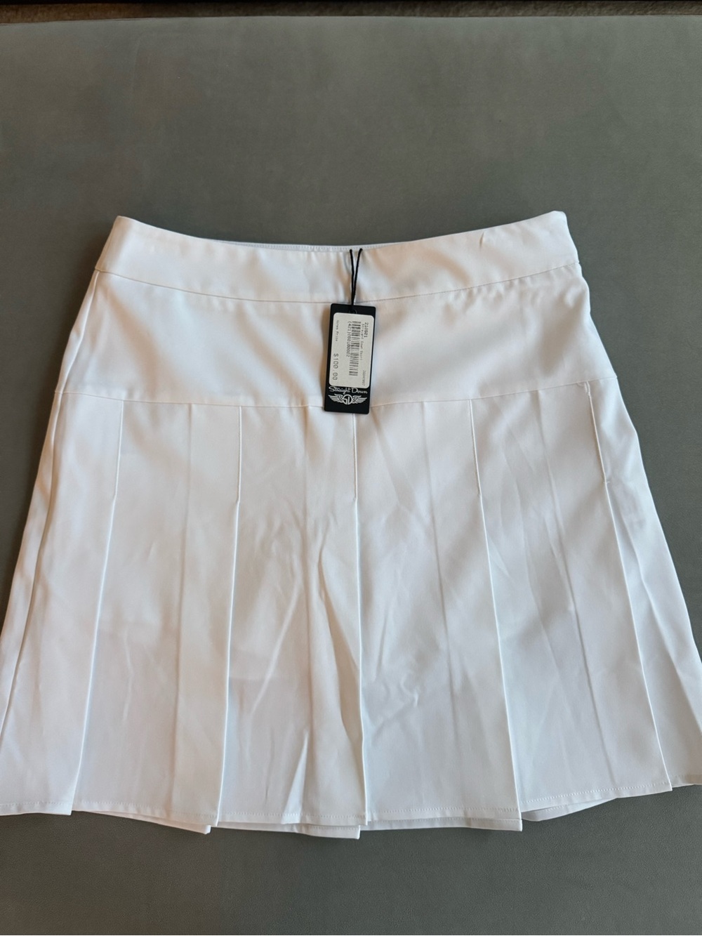 Straight Down White Pleated Golf Tennis Skort